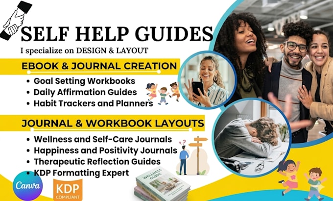 design and format self help ebook, nutrition ebook, guide, journal, workbook