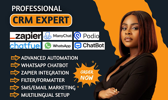 setup podio chatfuel manychat whatsapp sms automation chatbot zapier integration
