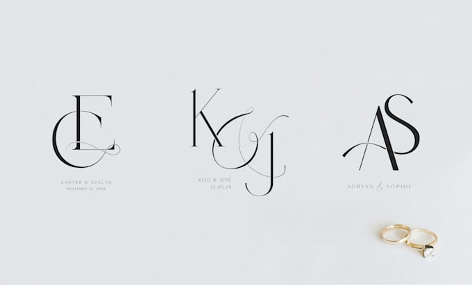 wedding logo, initials design, or wedding monogram