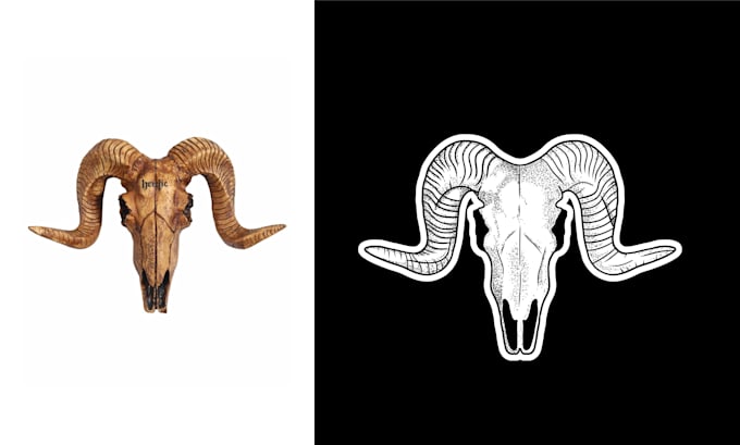 turn image to dotwork tattoo illustrations