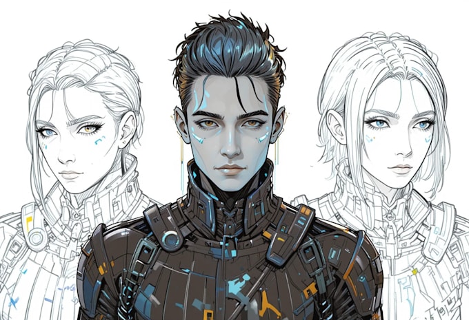 draw sci fi or fantasy concept art illustration characters