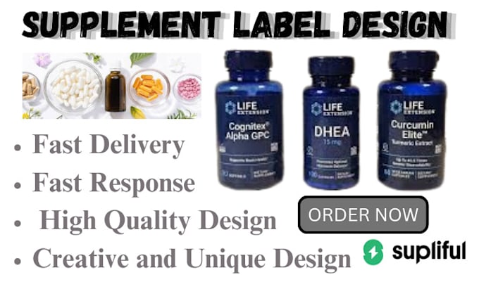 do supliful supplement bottle packaging product label design