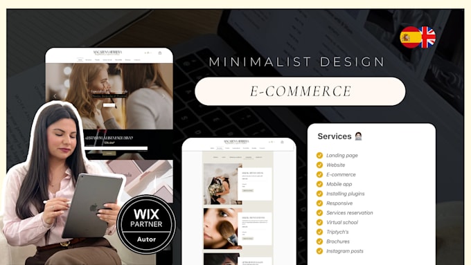 minimalist design for online store with wix