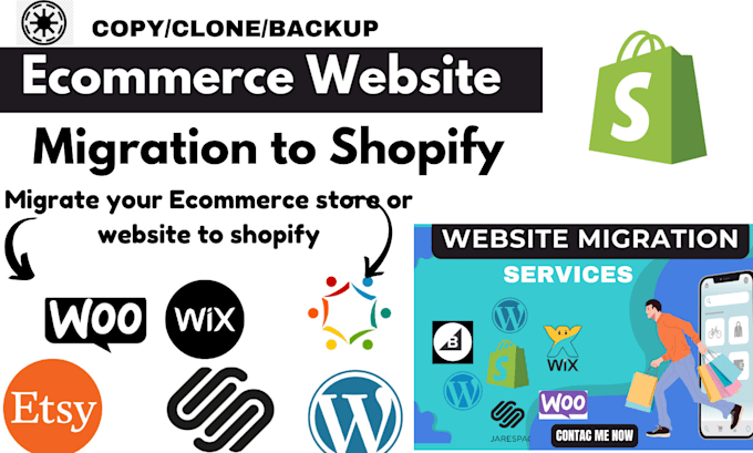 migrate wix to wordpress bigcommerce squarespace magento drupal to clone website