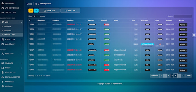 install, fix, iptv or ott panel for your streaming business