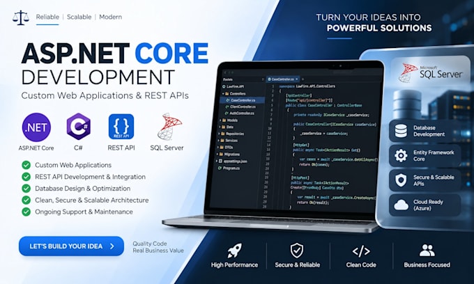 develop custom asp dot net core API with database