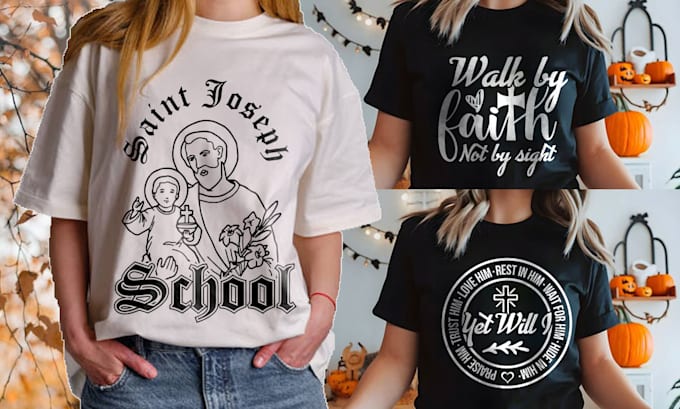 do eye catching custom typography t shirt and christian t shirt design