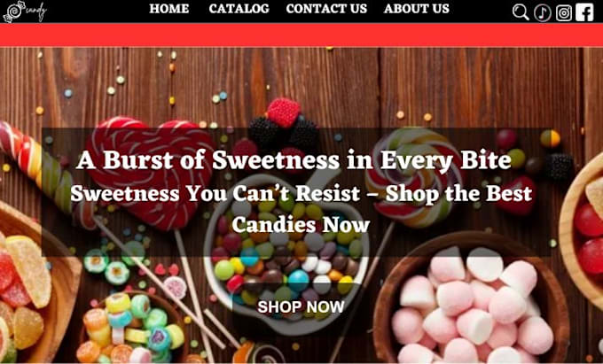 design money making candy shopify cake store  chocolate website snacks store
