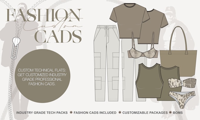 develop an professional fashion technical flat for you