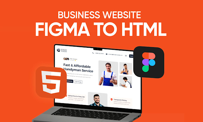 Convert figma to html in 72 hours by Hanzas | Fiverr