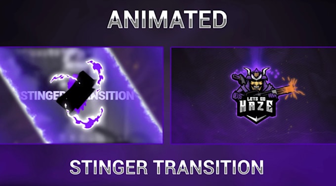 make animated stinger transition for twitch,mixer,youtube, 3d twitch, vtuber
