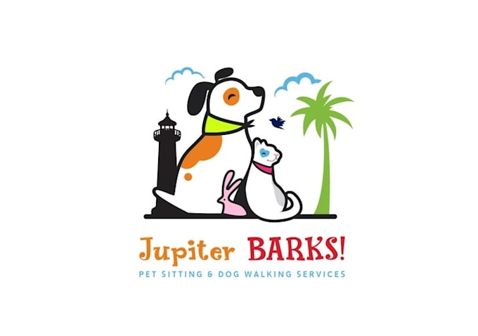 design mascot animals dog walking logo