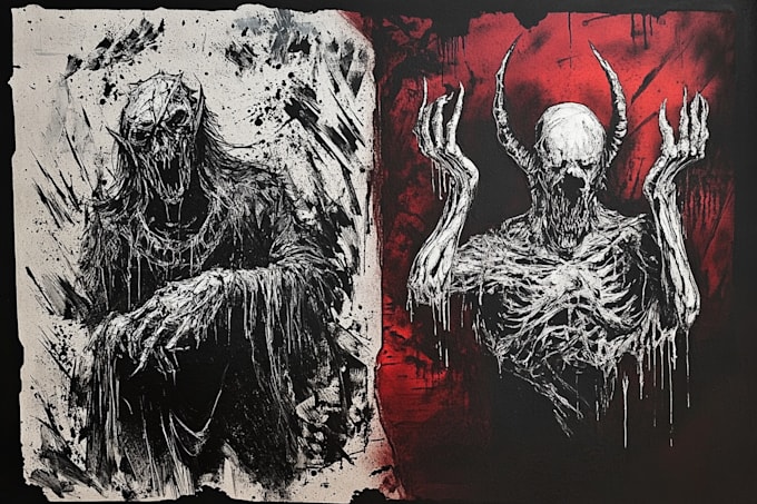 create dark art illustration