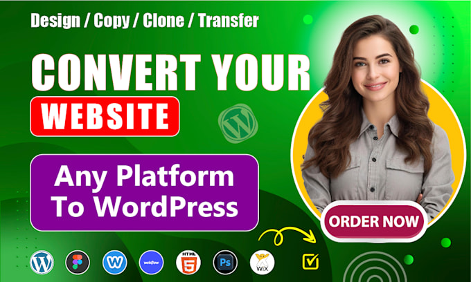 clone or convert xd, psd, html, wix, webflow, weebly, figma to wordpress website