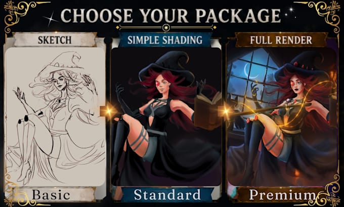 draw dnd character art , your oc and bg3 characters