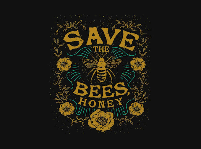 design save bees honey logo