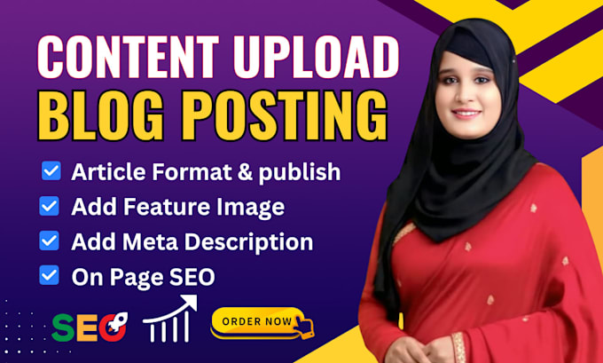 upload content and blog posts as your wordpress virtual assistant