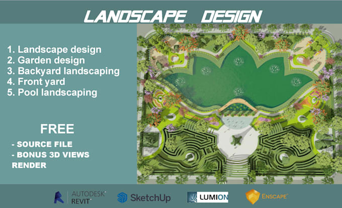 Do landscape design, garden design, and swimming pool by Archuuphu76 ...