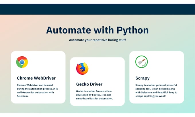 make web automation, scraping, telegram bots in python