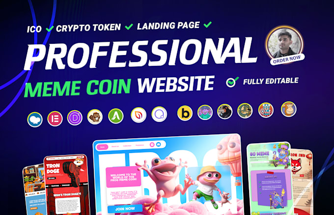 build crypto token website, meme coin website, presale ico website