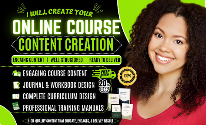 create your online course content, curriculum, journal workbook, training manual