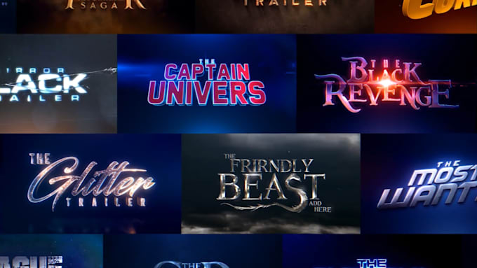 create a cinematic movie title animation with stunning effects