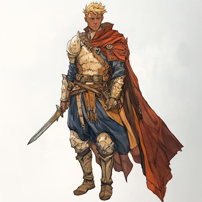 create an game character art and dnd character game art
