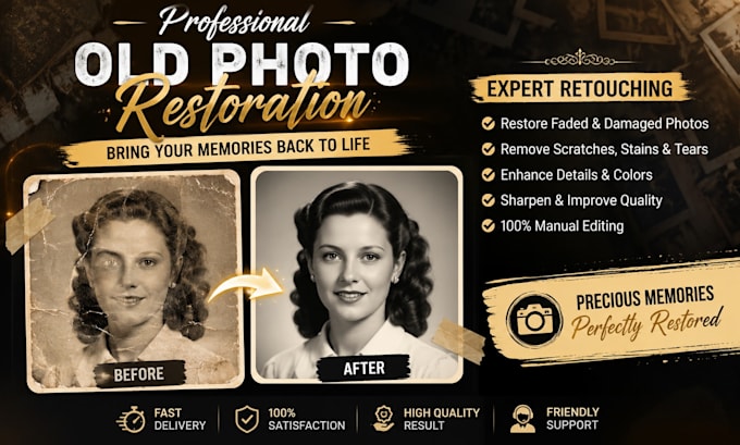 restore old photos repair damaged pictures and enhance photo quality