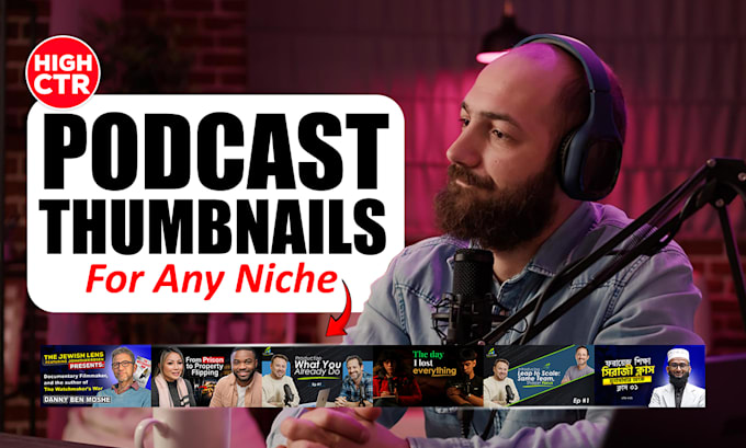podcast and interview youtube thumbnails