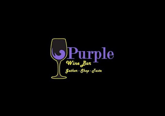 design purple wine bar logo