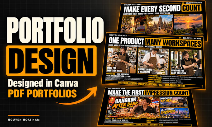 design a professional portfolio in canva