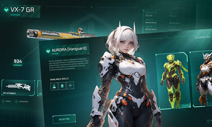 create aaa quality game ui ux for pc and mobile