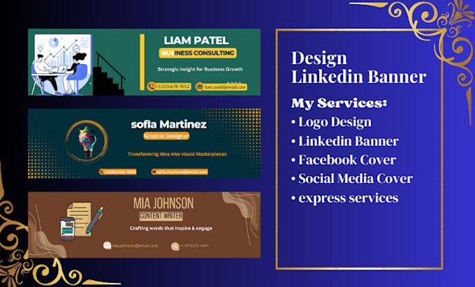 design a professional linkedin banner