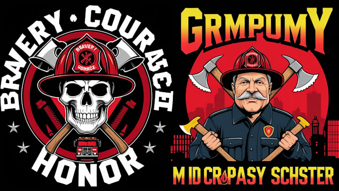 design unique and creative firefighter logo