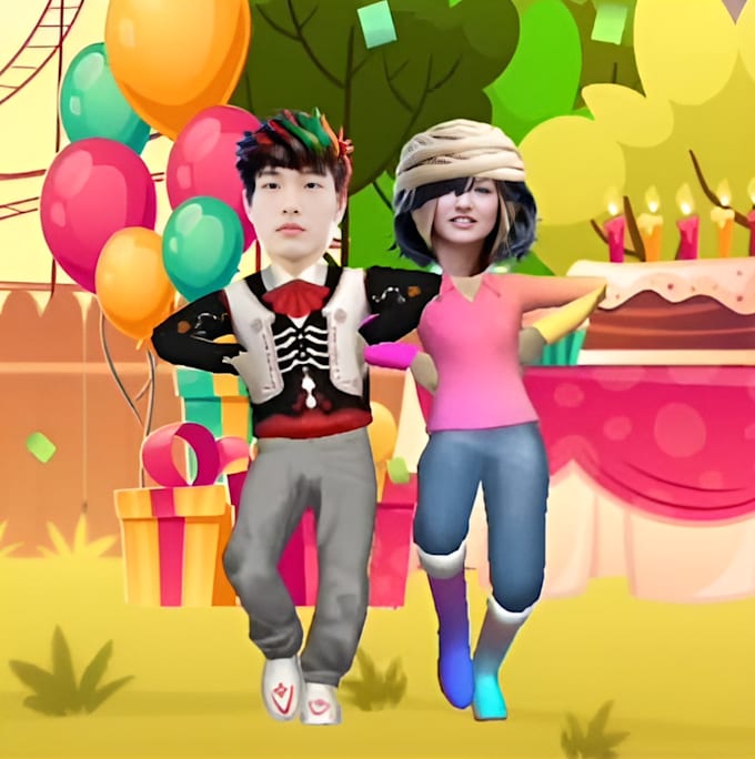 make funny happy birthday dance video with your face
