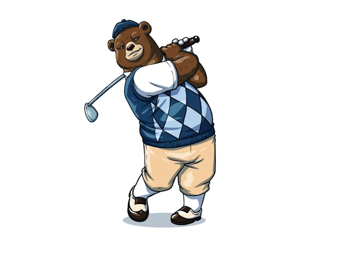 design bear golf mascot logo