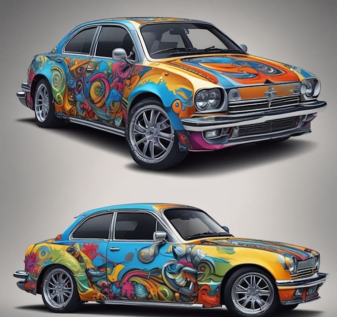create racing car wrap, itasha wrap design with extreme