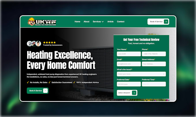 design a responsive framer website or landing page