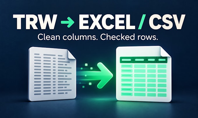 convert your trw file into clean excel or CSV