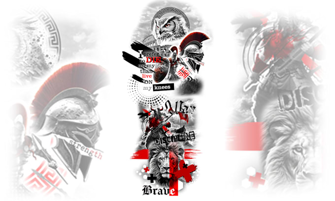 design a custom professional trash polka tattoo