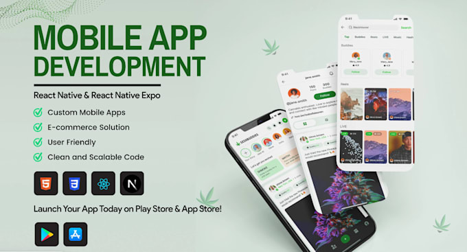 be your react native front end mobile app developer for frontend