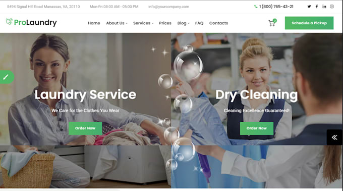 design laundry, electrician, contractor, handyman websites with SEO optimization