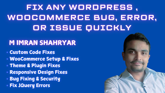fix any wordpress , woocommerce bug, error, or issue quickly