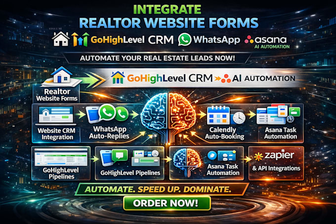 integrate realtor website forms gohighlevel CRM whatsapp asana ai automation