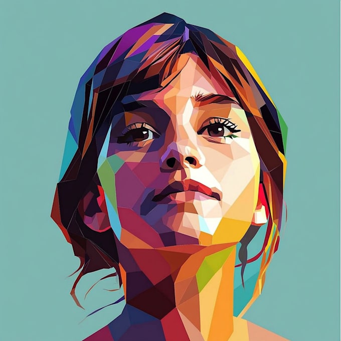 design mosaic and low poly or pop art illustration