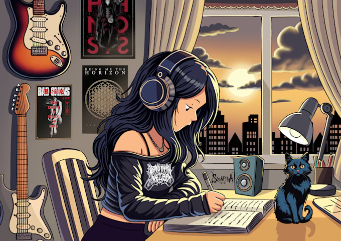 turn your ideas into lofi aesthetic illustration
