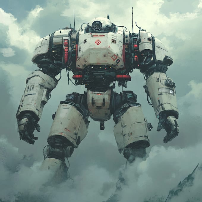 draw a mecha and robot  art