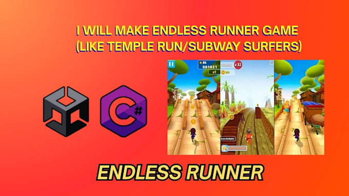 make endless runner game like temple run or subway surfers in unity