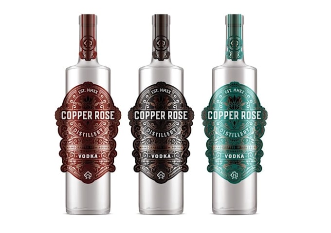 design vodka bottle label micro distillery logo