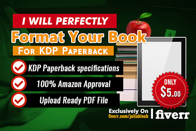 do a perfect kdp paperback formatting in 24hrs